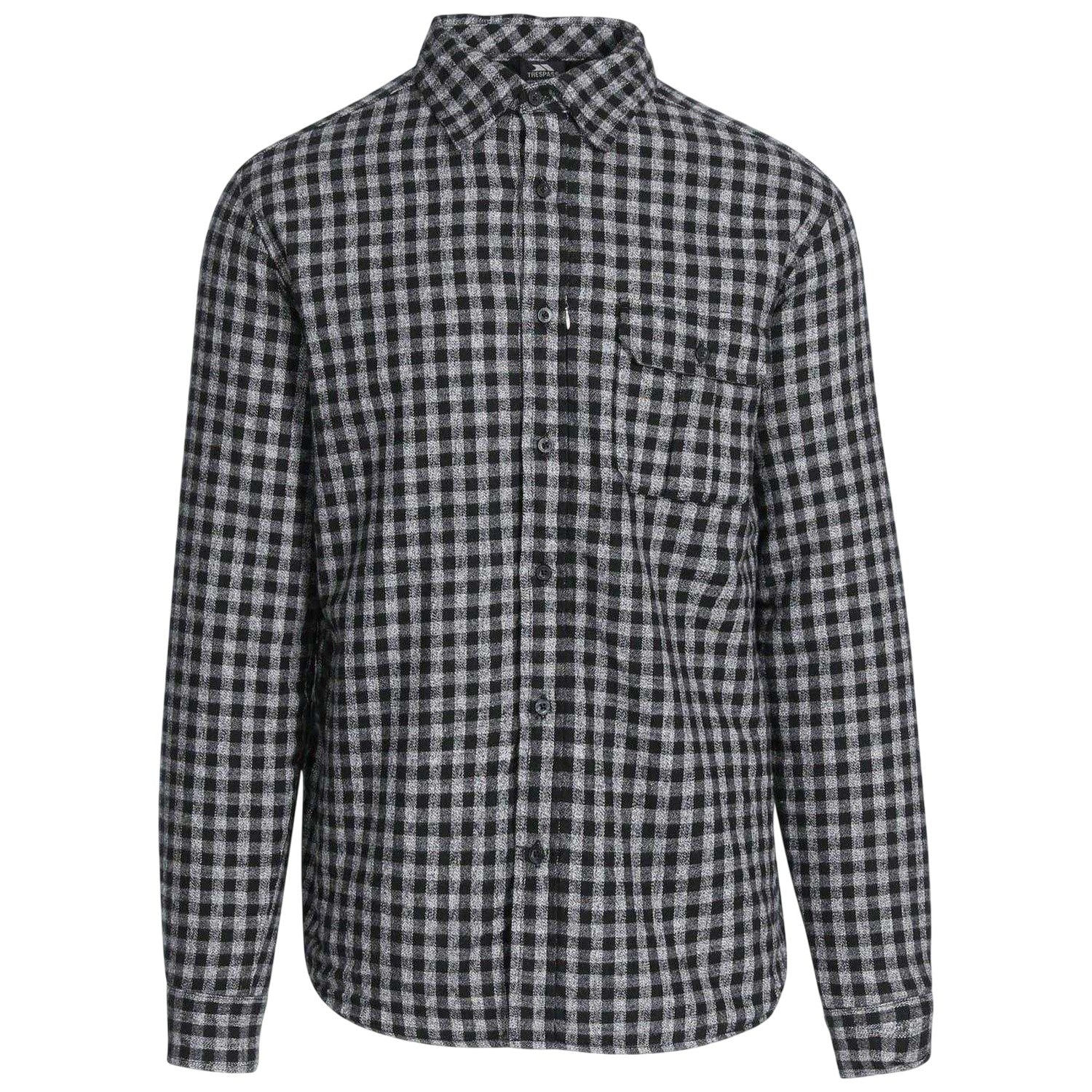 Black - Front - Trespass Mens Checked Regular Shirt