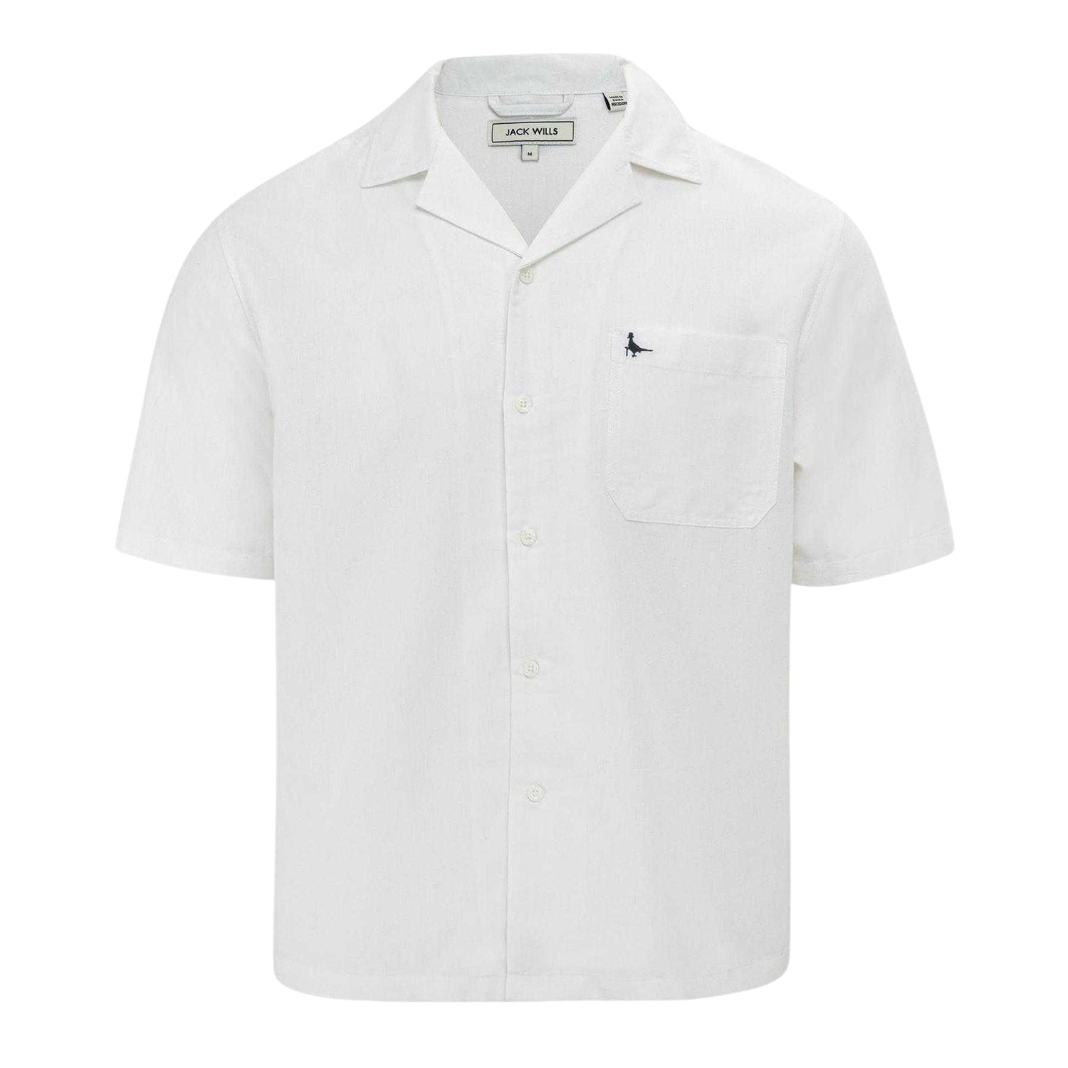 White - Front - Jack Wills Mens Patterned Short-Sleeved Shirt
