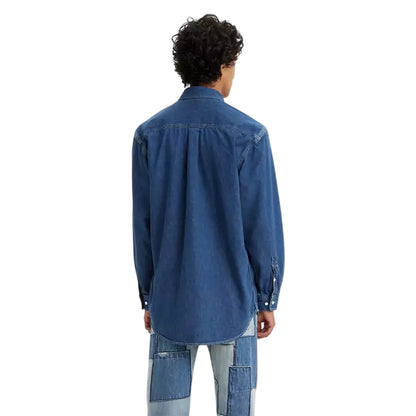 Indigo - Side - Levis Mens Classic Denim Chest Pocket Shirt
