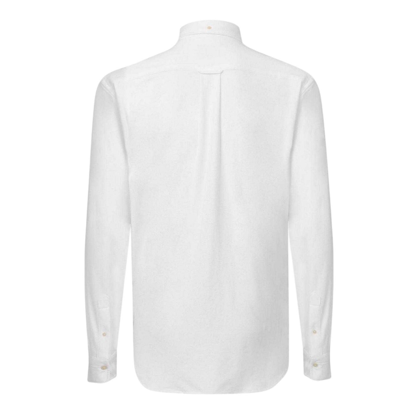 White - Back - Gant Mens Pique Regular Long-Sleeved Shirt