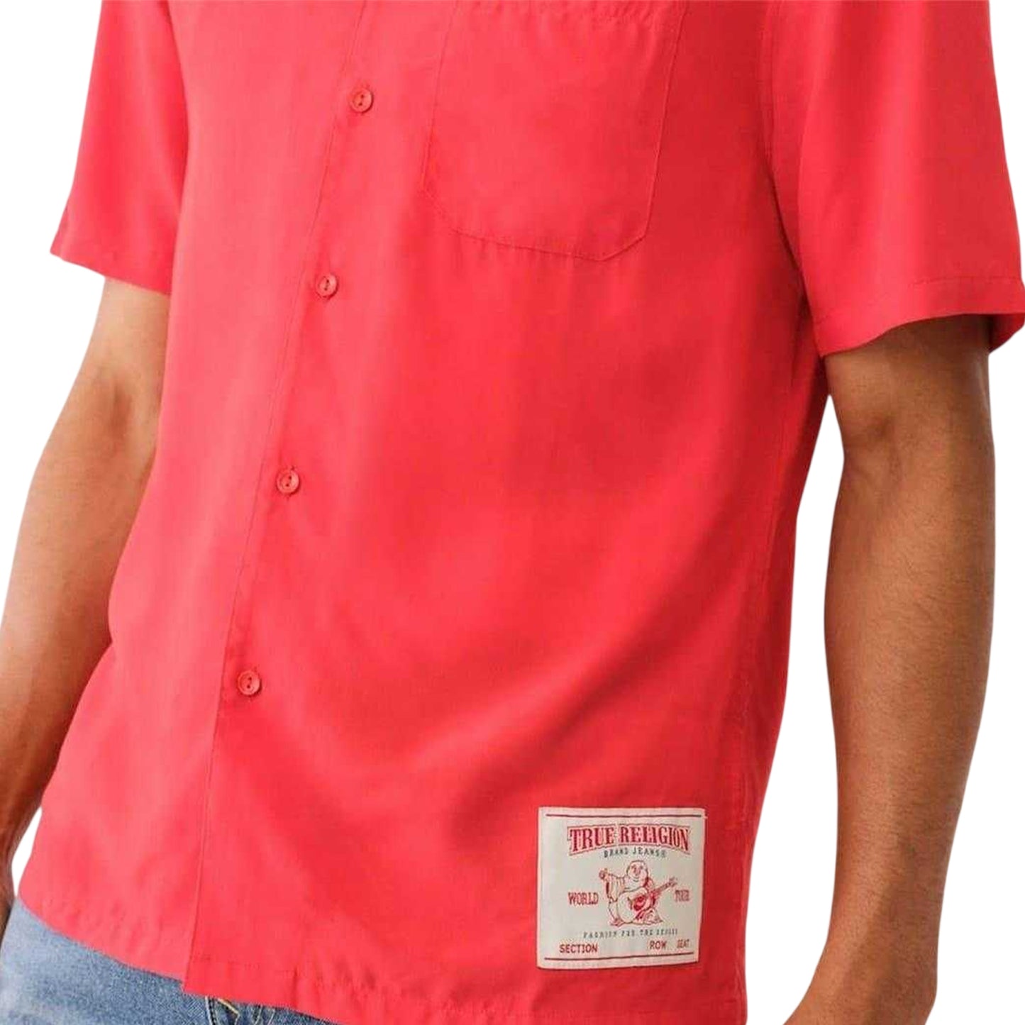 Lava - Side - True Religion Mens Relaxed Fit Short-Sleeved Shirt