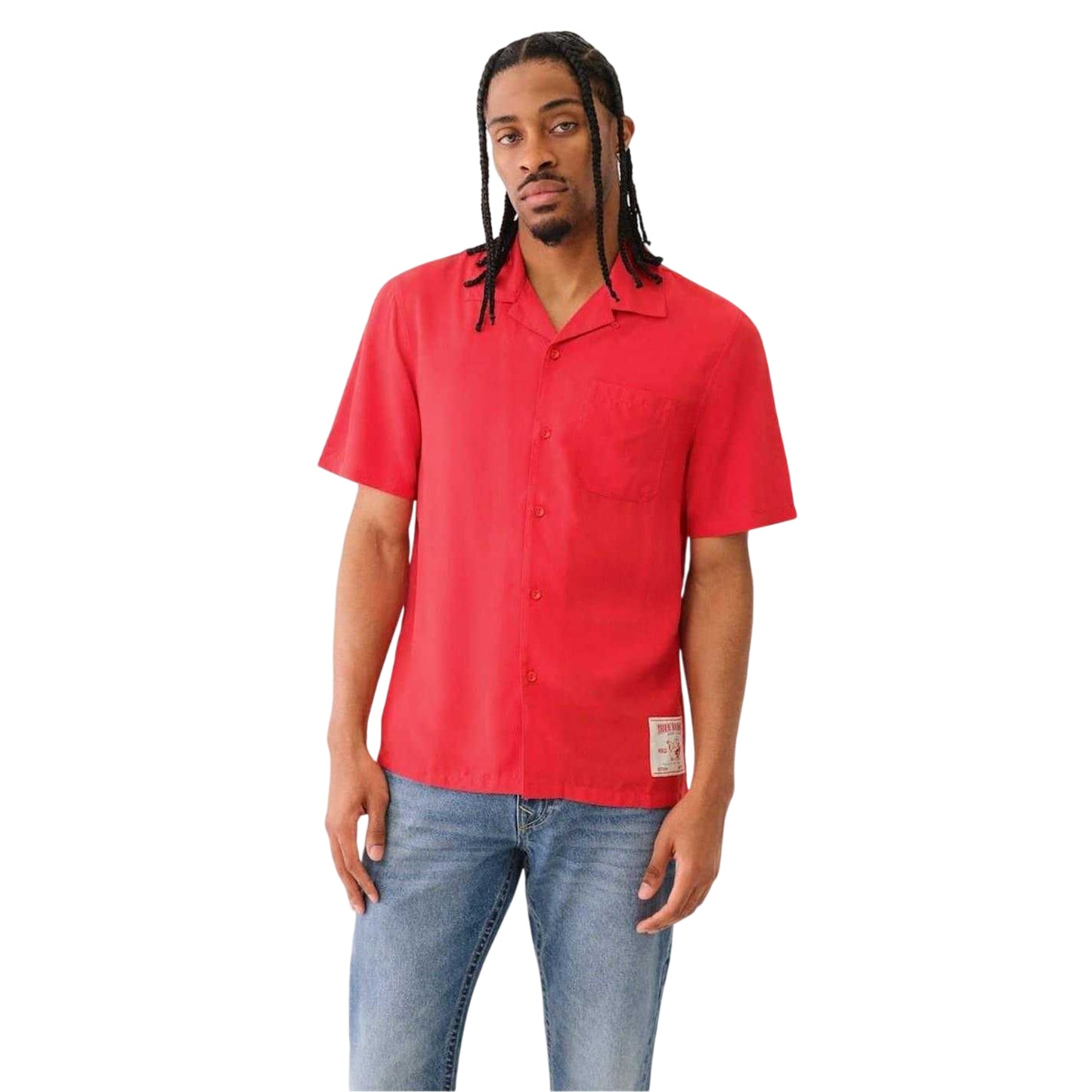 Lava - Front - True Religion Mens Relaxed Fit Short-Sleeved Shirt