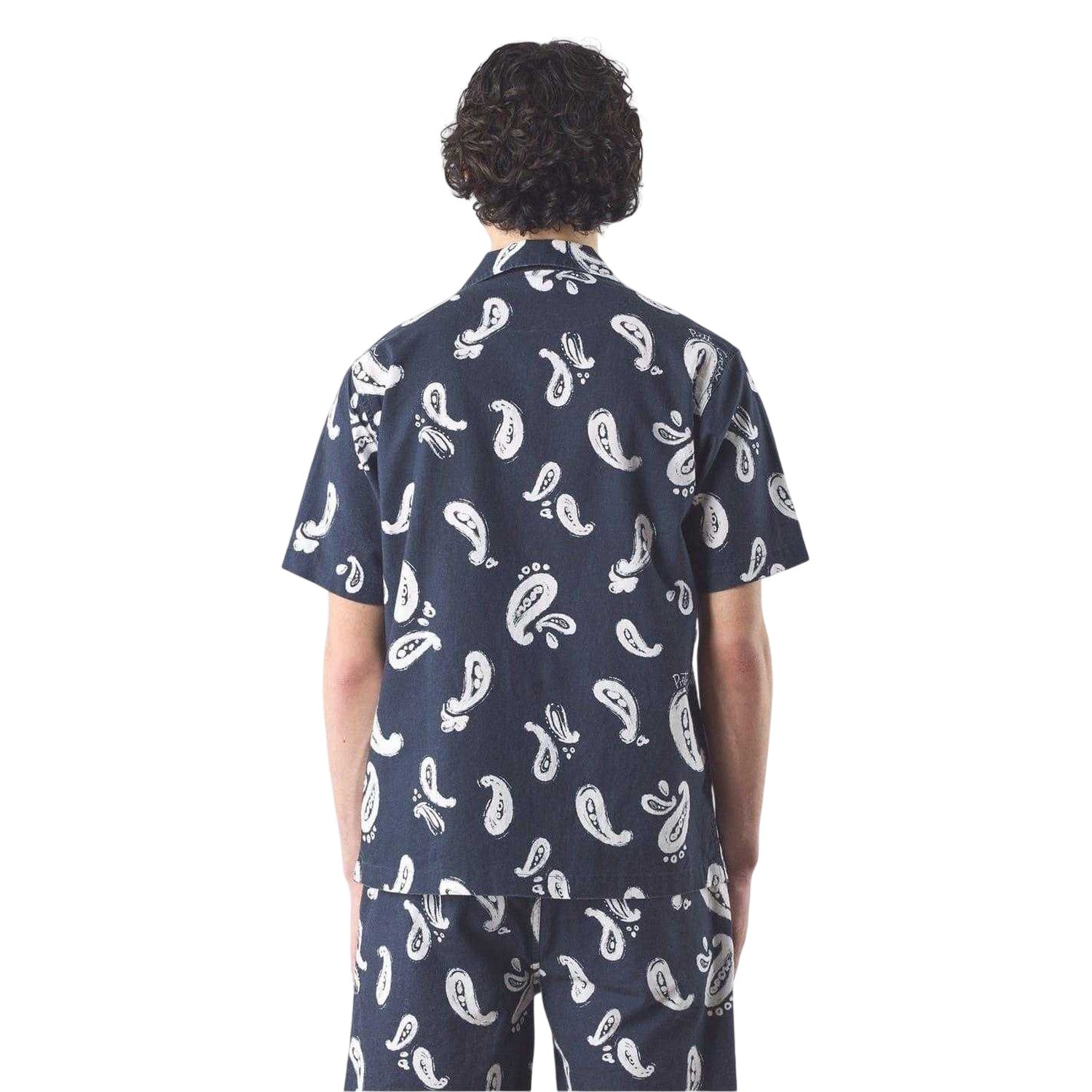 Navy - Back - Pretty Green Mens Widnes Paisley Regular Shirt