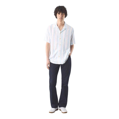 Blue - Side - Pretty Green Mens Marshall Regular Short-Sleeved Shirt