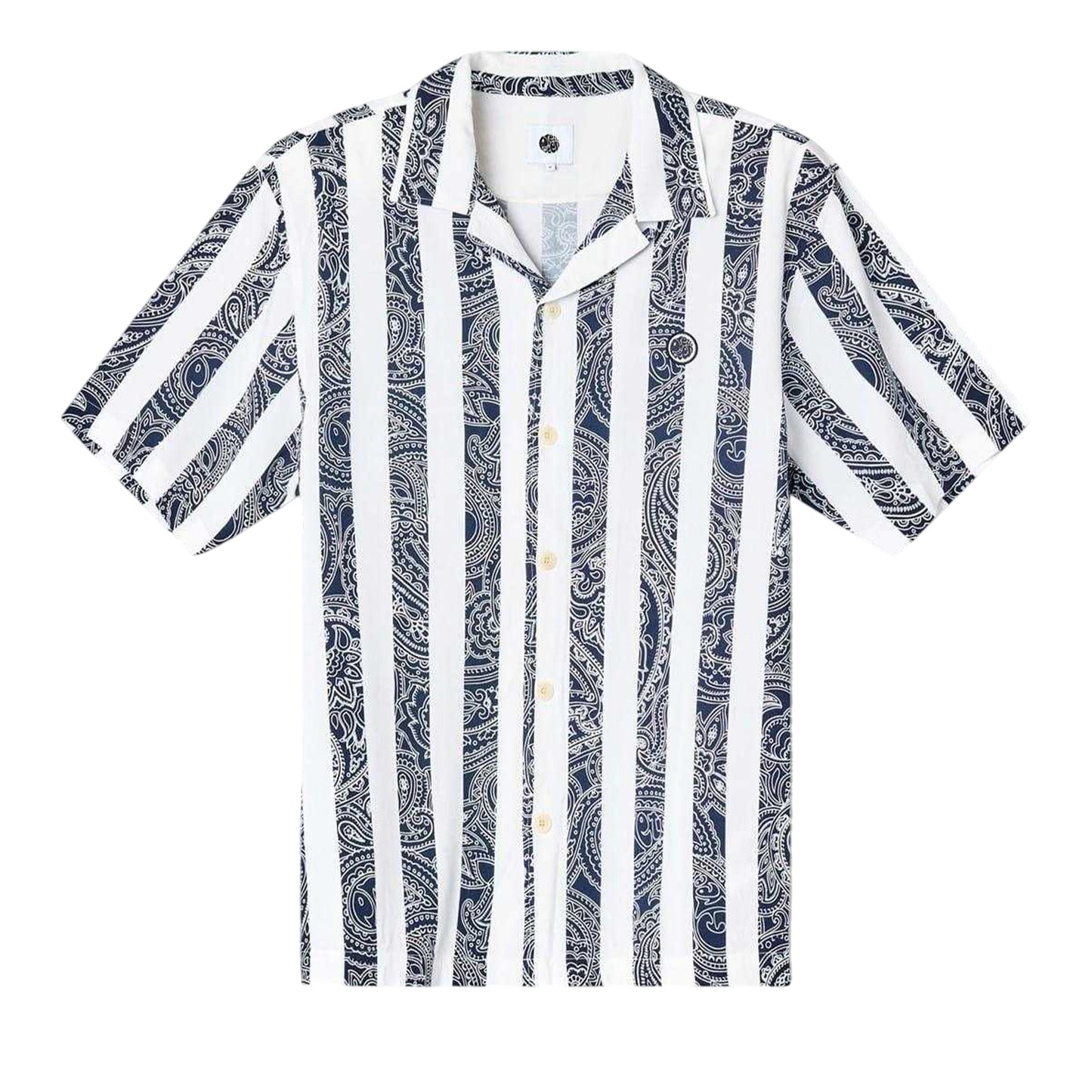 Navy - Front - Pretty Green Mens Marshall Regular Short-Sleeved Shirt