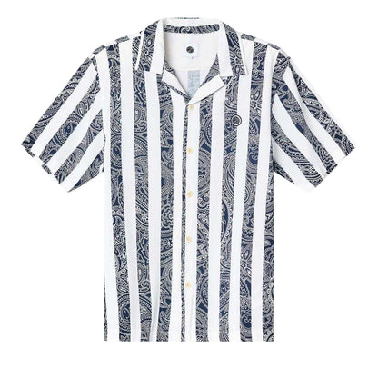 Navy - Front - Pretty Green Mens Marshall Regular Short-Sleeved Shirt