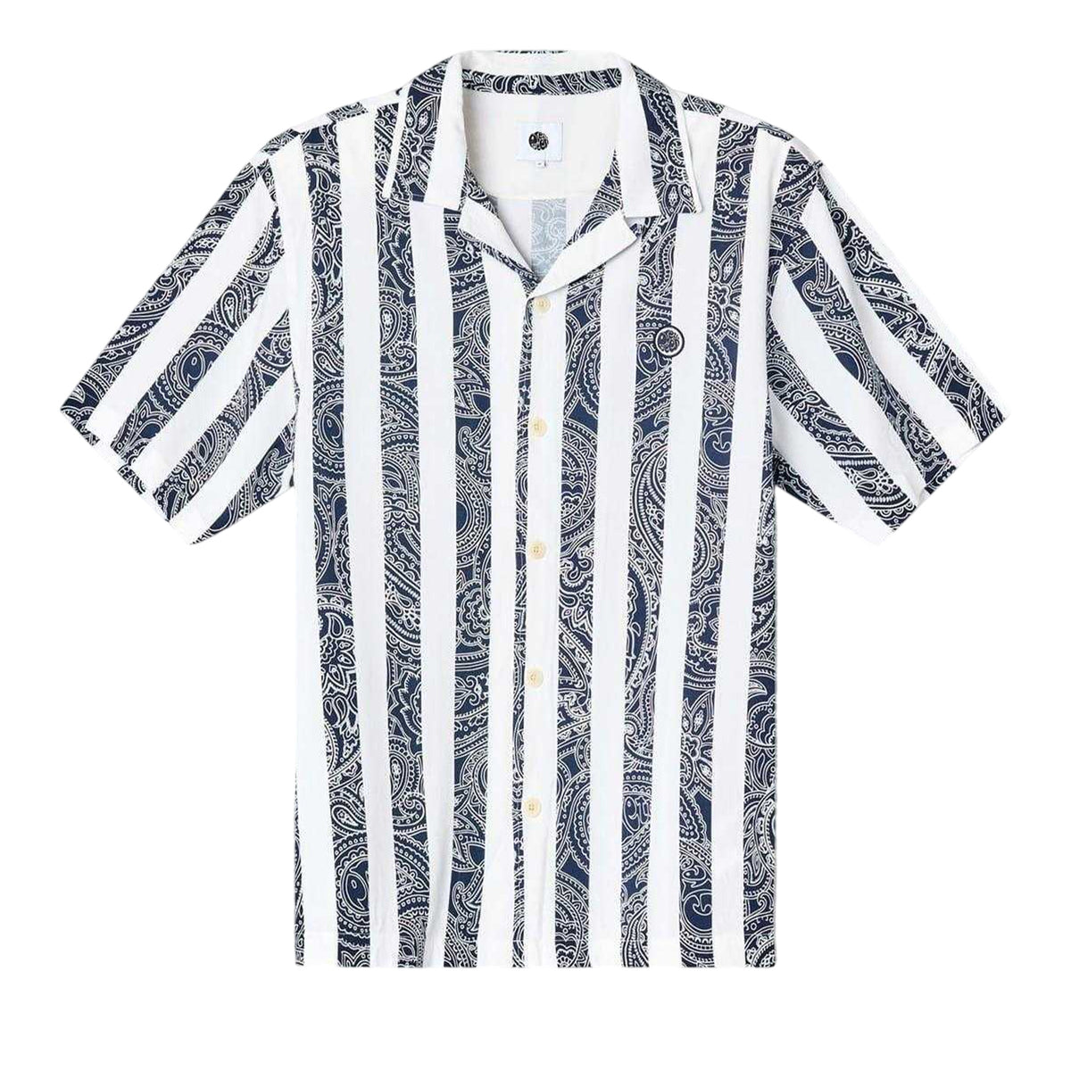 Navy - Front - Pretty Green Mens Marshall Regular Short-Sleeved Shirt