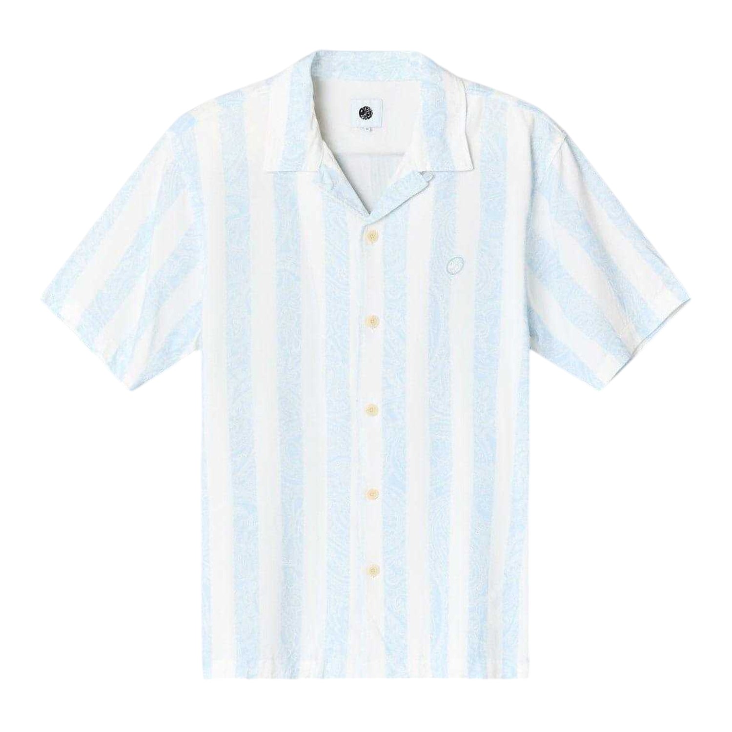 Blue - Front - Pretty Green Mens Marshall Regular Short-Sleeved Shirt