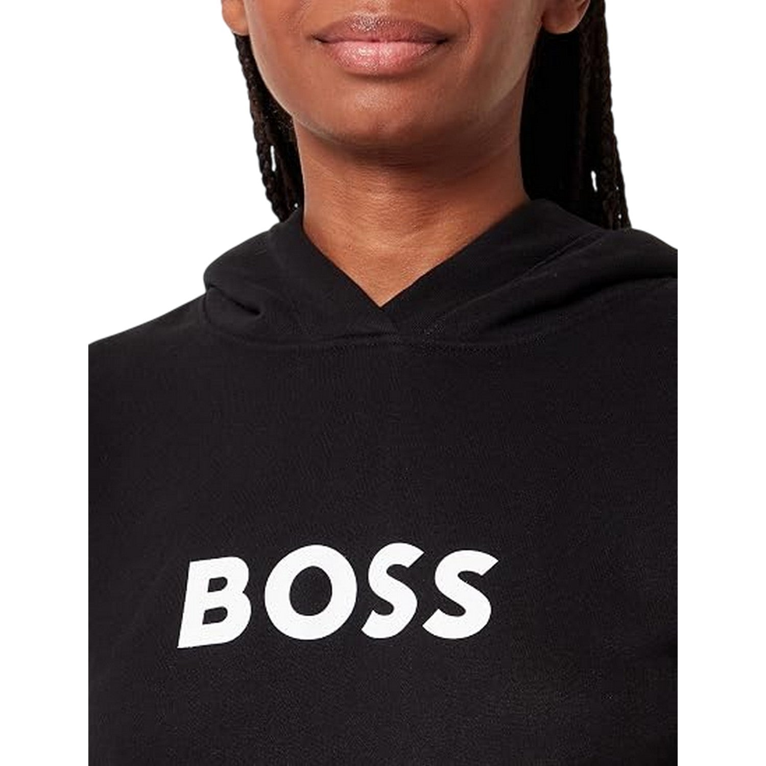 Black - Side - Boss Womens-Ladies Logo Hoodie