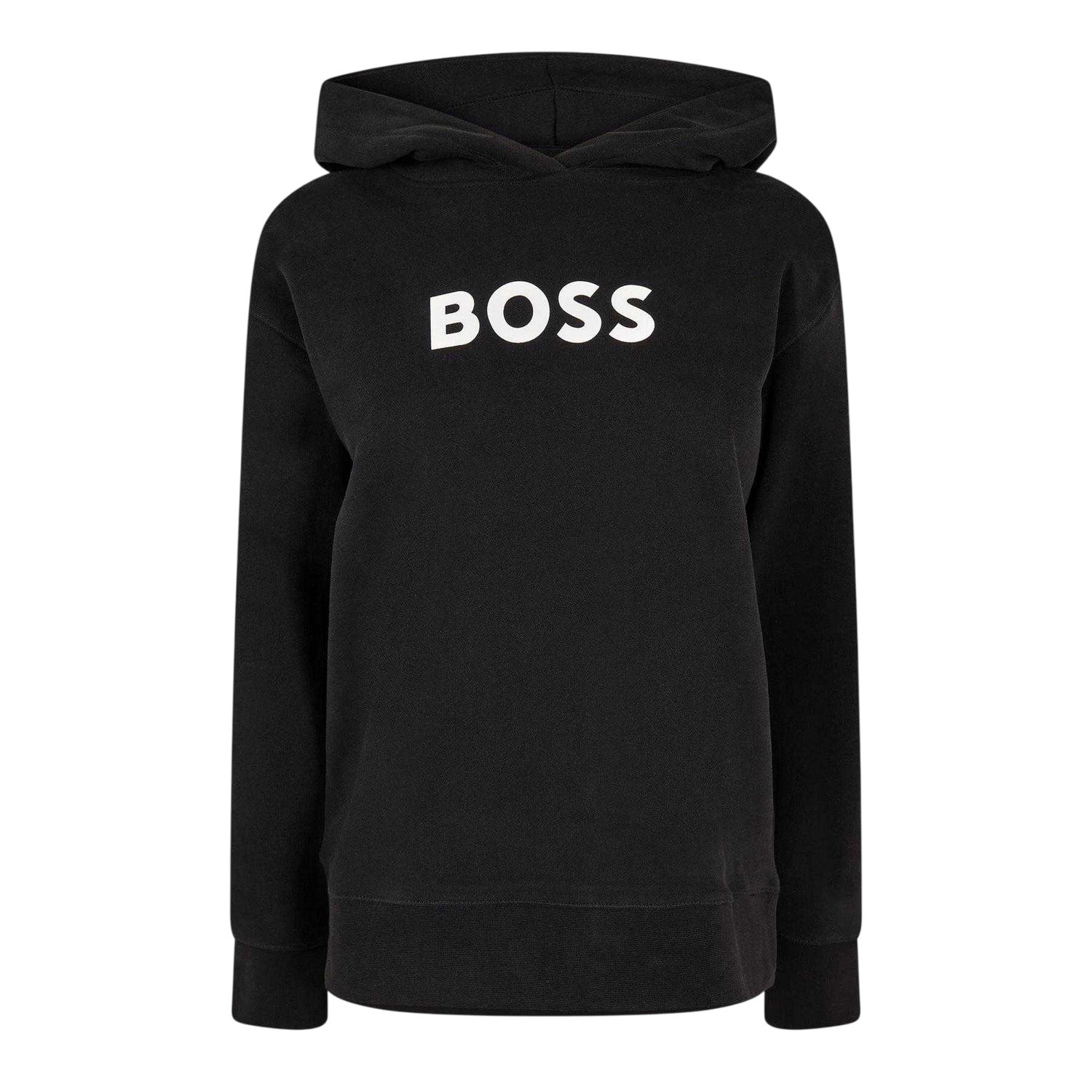 Black - Front - Boss Womens-Ladies Logo Hoodie