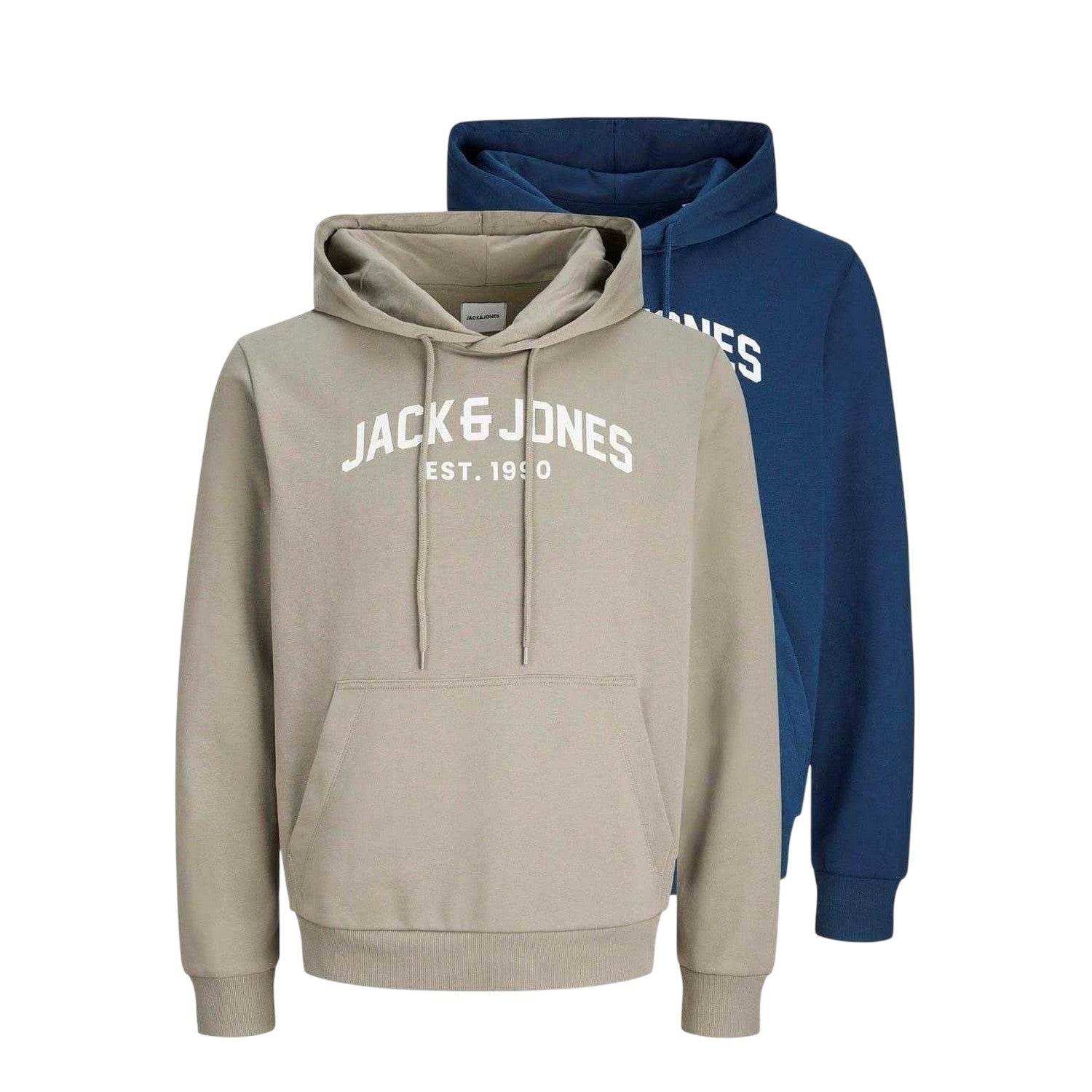 Titan-Vetiver - Front - Jack And Jones Mens Arch Hoodie (Pack of 2)