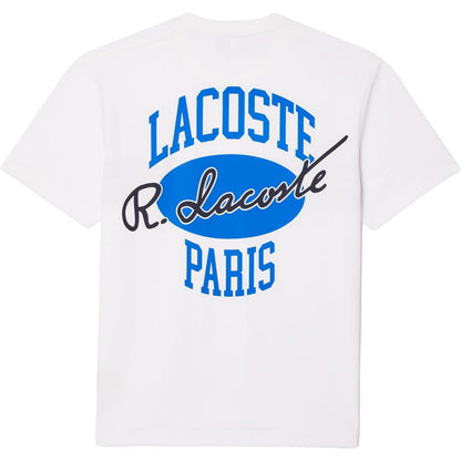 White - Back - Lacoste Mens Heritage Printed Cotton T-Shirt