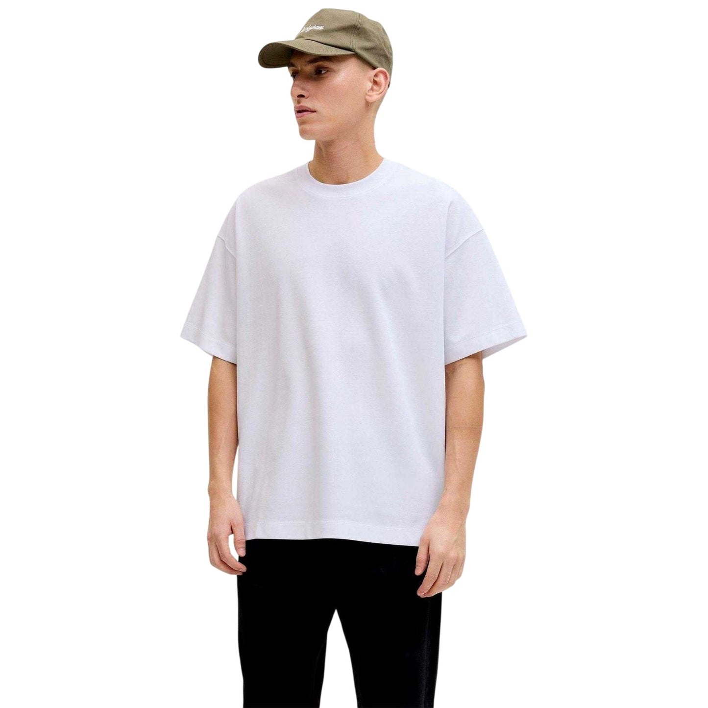 White - Lifestyle - Jack And Jones Mens Barron Crew Neck Oversized T-Shirt