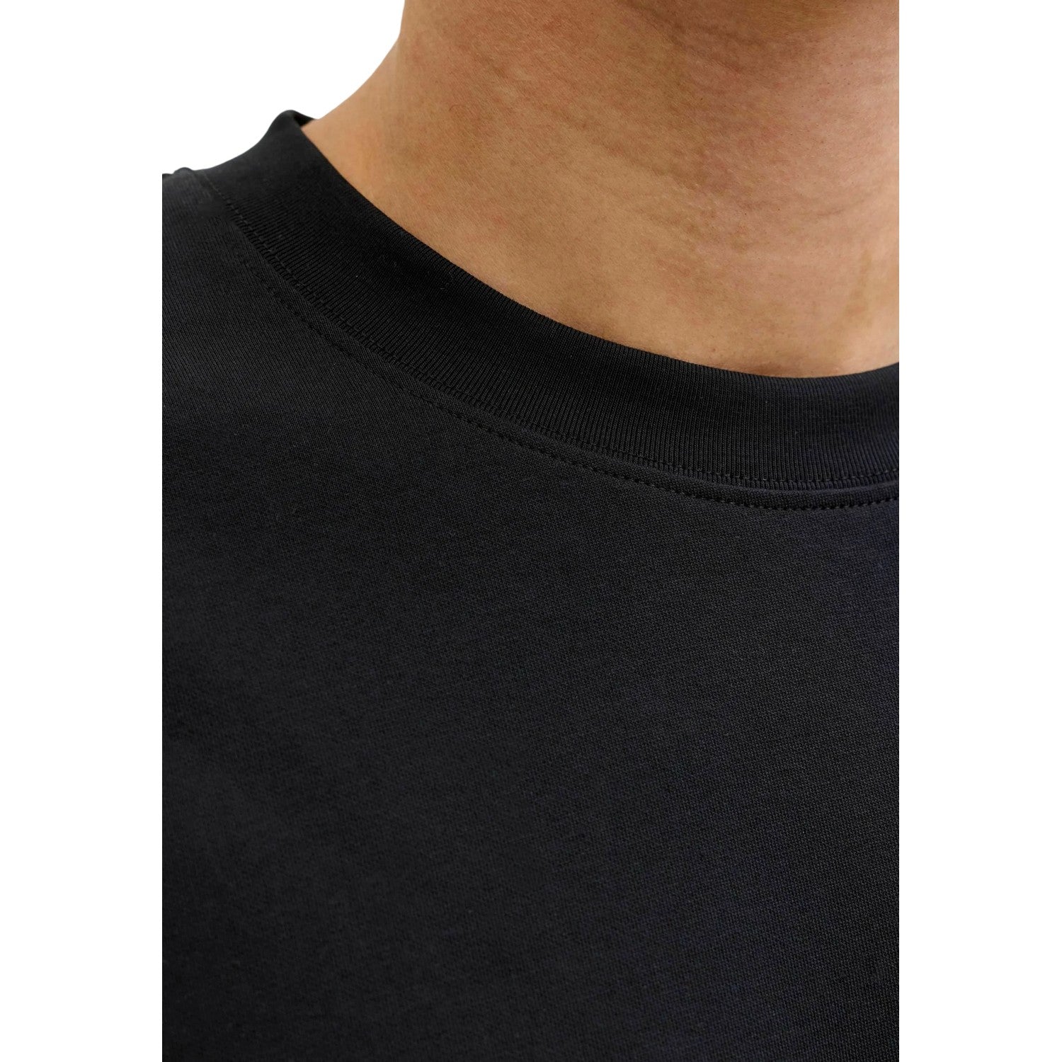 Black - Side - Jack And Jones Mens Barron Crew Neck Oversized T-Shirt