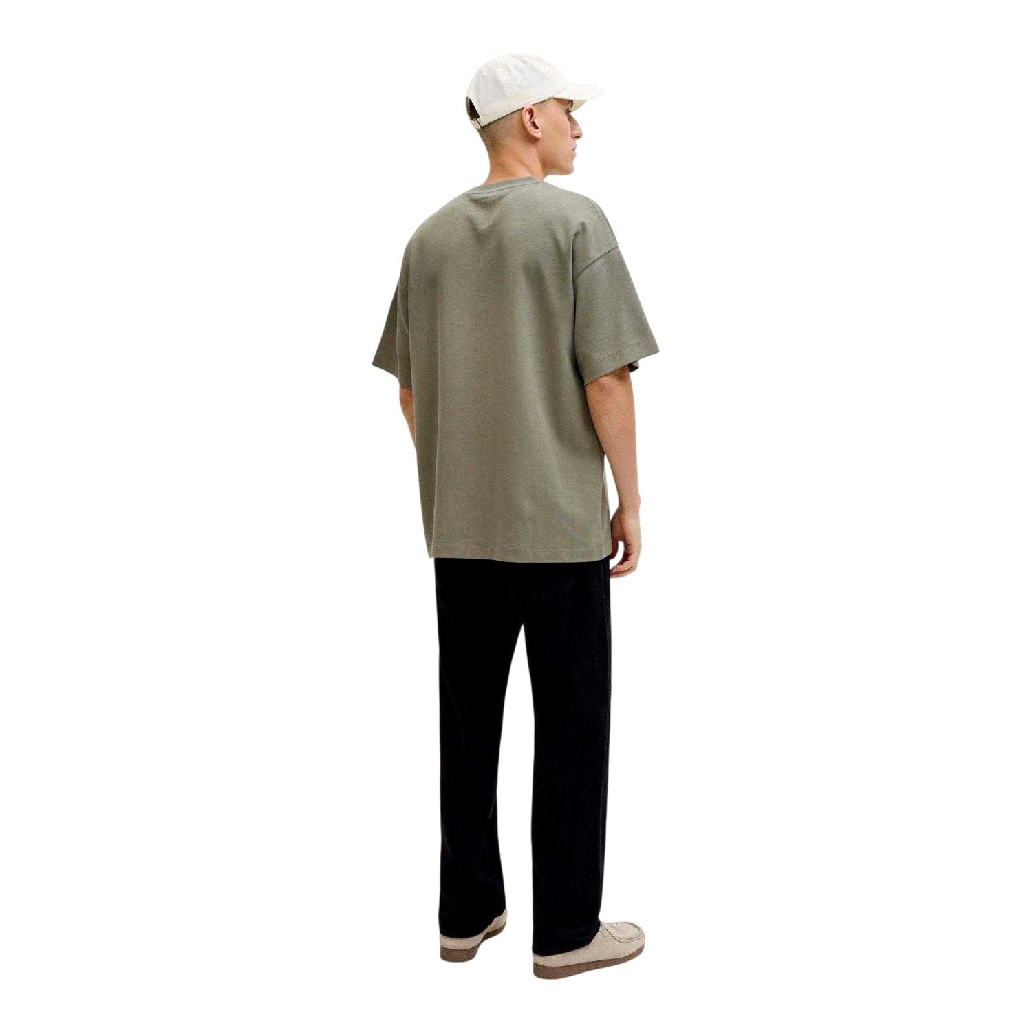 Vetiver - Back - Jack And Jones Mens Barron Crew Neck Oversized T-Shirt
