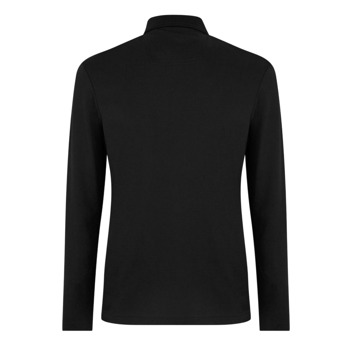 Black - Back - Boss Mens Pirol Logo Long-Sleeved Polo Shirt