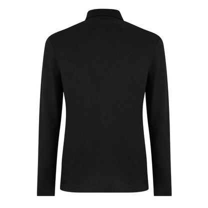Black - Back - Boss Mens Pirol Logo Long-Sleeved Polo Shirt