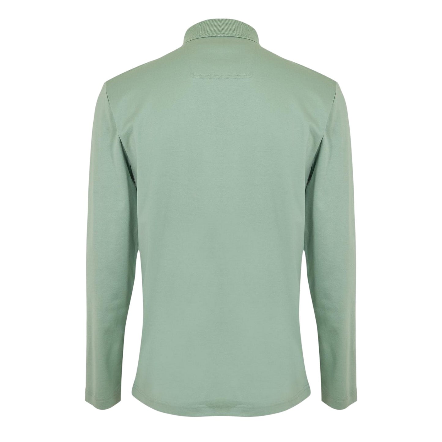 Green - Back - Boss Mens Pirol Logo Long-Sleeved Polo Shirt