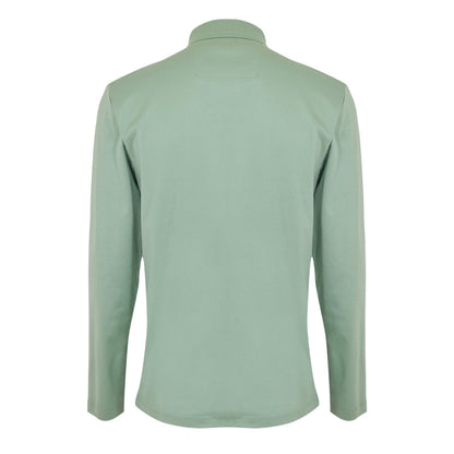 Green - Back - Boss Mens Pirol Logo Long-Sleeved Polo Shirt
