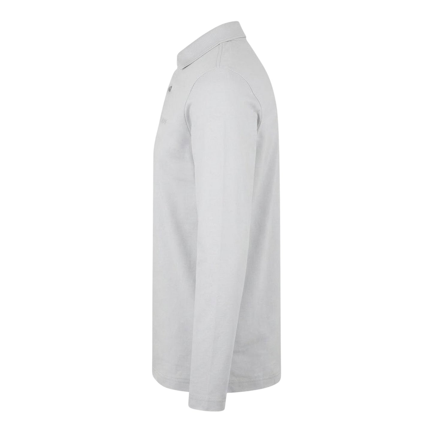 Light Grey - Side - Boss Mens Pirol Logo Long-Sleeved Polo Shirt