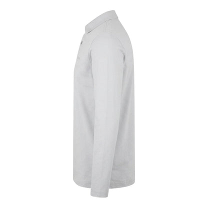 Light Grey - Side - Boss Mens Pirol Logo Long-Sleeved Polo Shirt