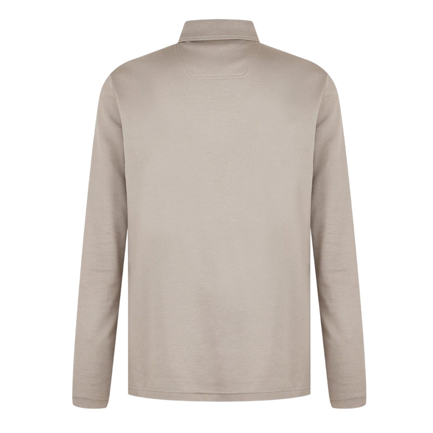 Taupe - Back - Boss Mens Pirol Logo Long-Sleeved Polo Shirt
