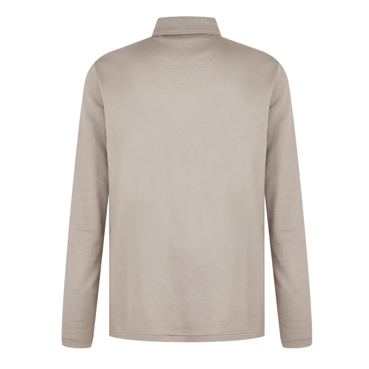 Taupe - Back - Boss Mens Pirol Logo Long-Sleeved Polo Shirt