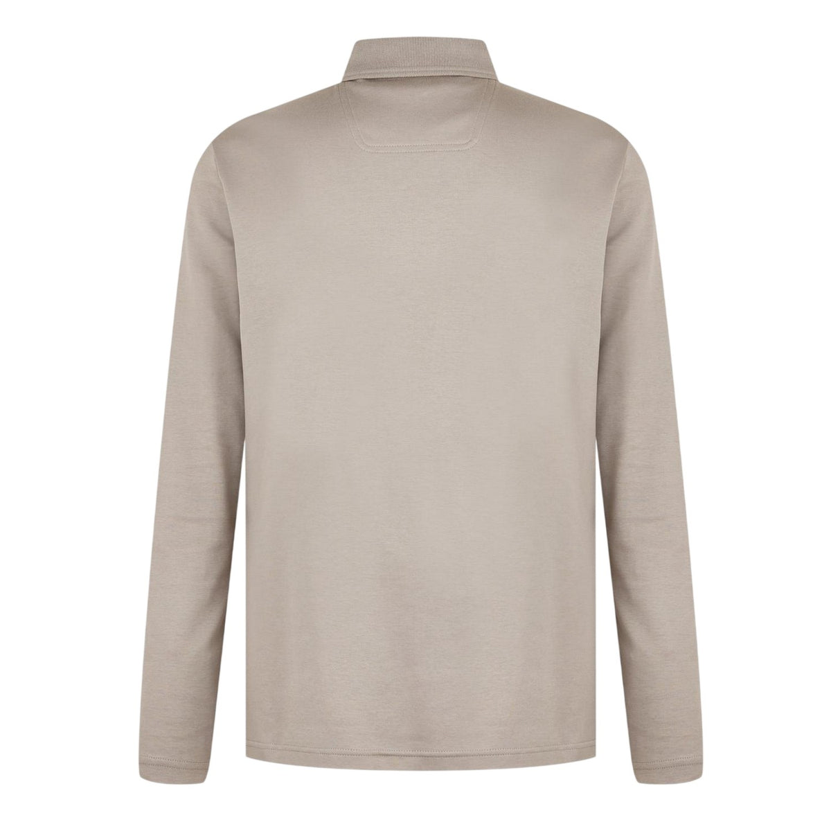 Taupe - Back - Boss Mens Pirol Logo Long-Sleeved Polo Shirt