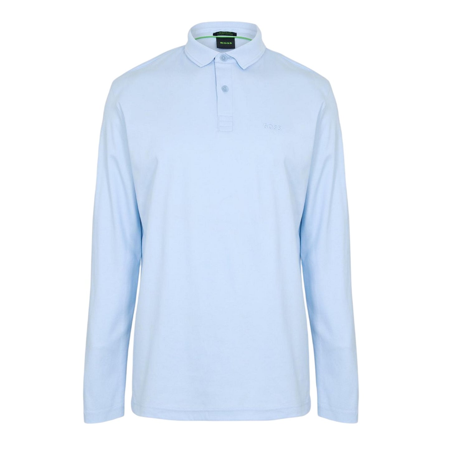 Blue - Front - Boss Mens Pirol Logo Long-Sleeved Polo Shirt