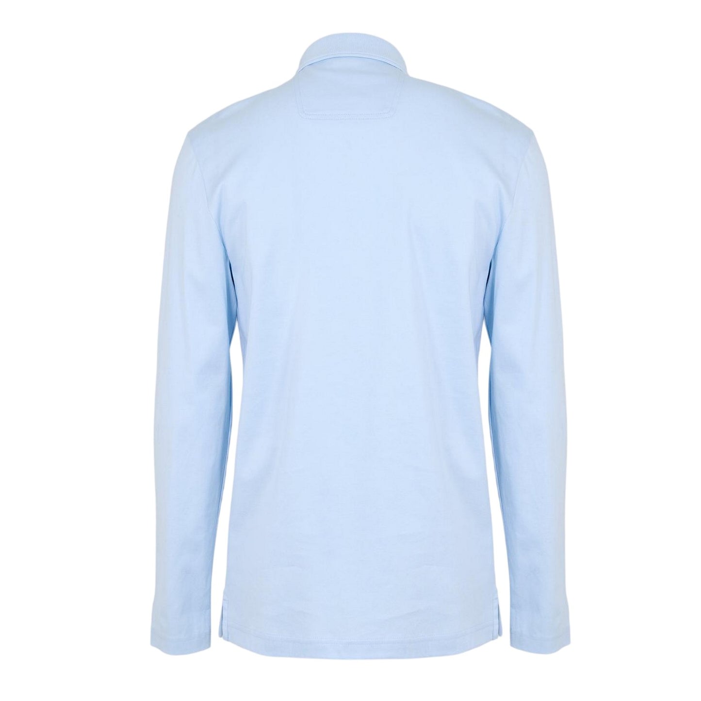 Blue - Back - Boss Mens Pirol Logo Long-Sleeved Polo Shirt