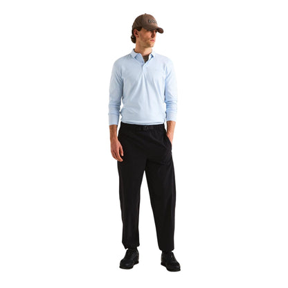 Blue - Lifestyle - Boss Mens Pirol Logo Long-Sleeved Polo Shirt