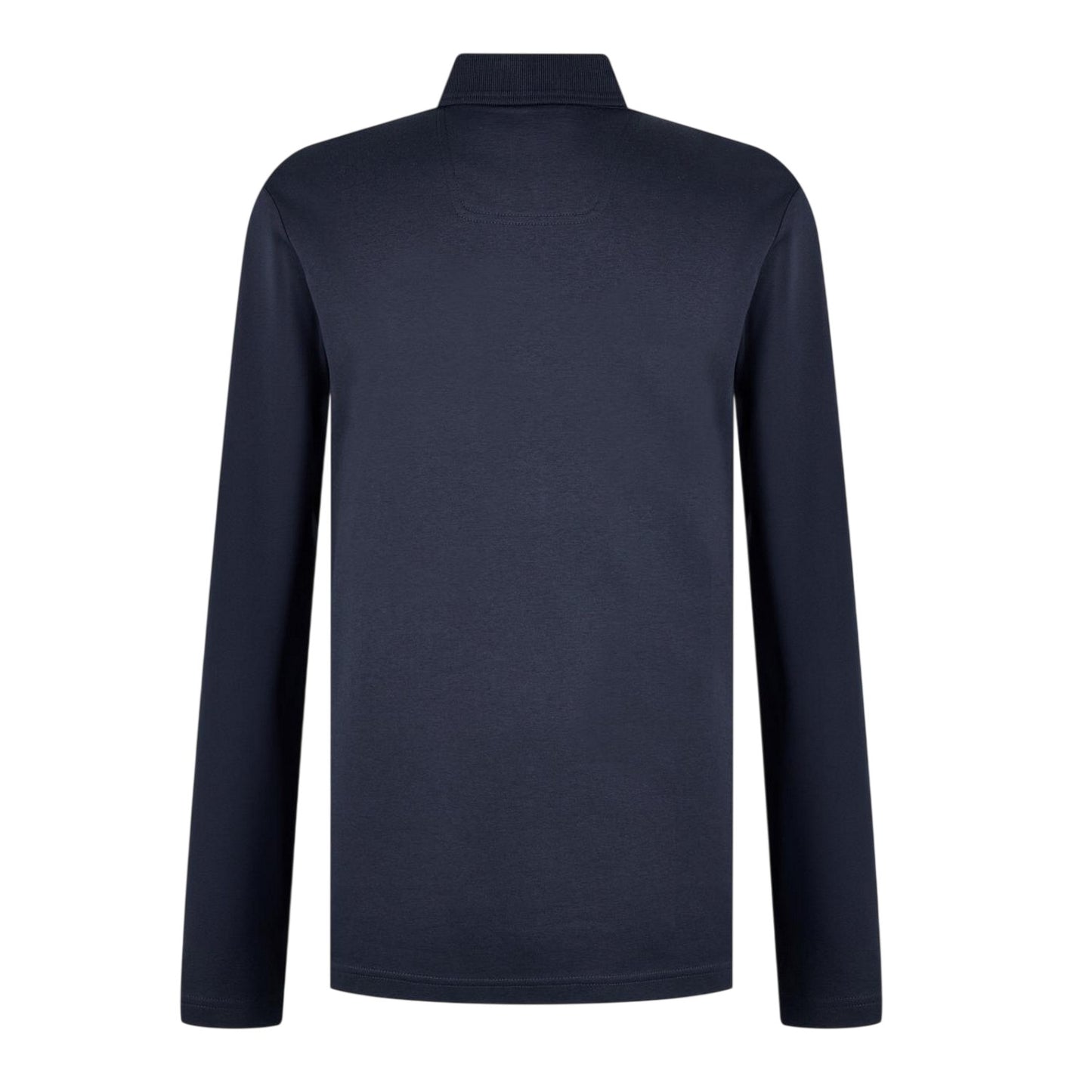 Dark Blue - Back - Boss Mens Pirol Logo Long-Sleeved Polo Shirt