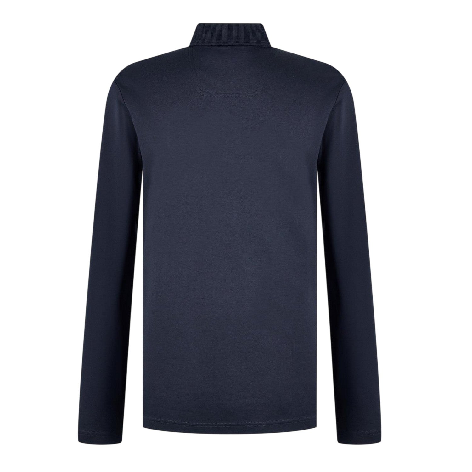 Dark Blue - Back - Boss Mens Pirol Logo Long-Sleeved Polo Shirt