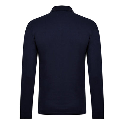 Navy - Back - Boss Mens Passerby Logo Long-Sleeved Polo Shirt