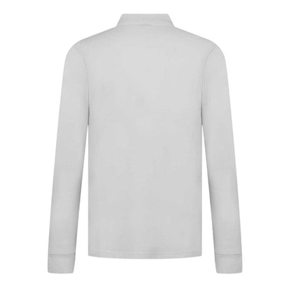 White - Back - Boss Mens Passerby Logo Long-Sleeved Polo Shirt