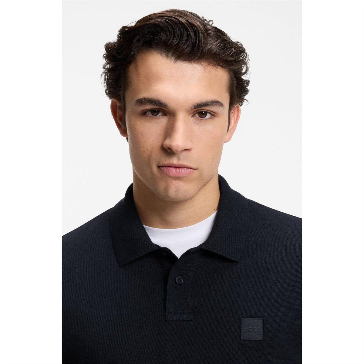 Dark Blue - Lifestyle - Boss Mens Passerby Logo Long-Sleeved Polo Shirt