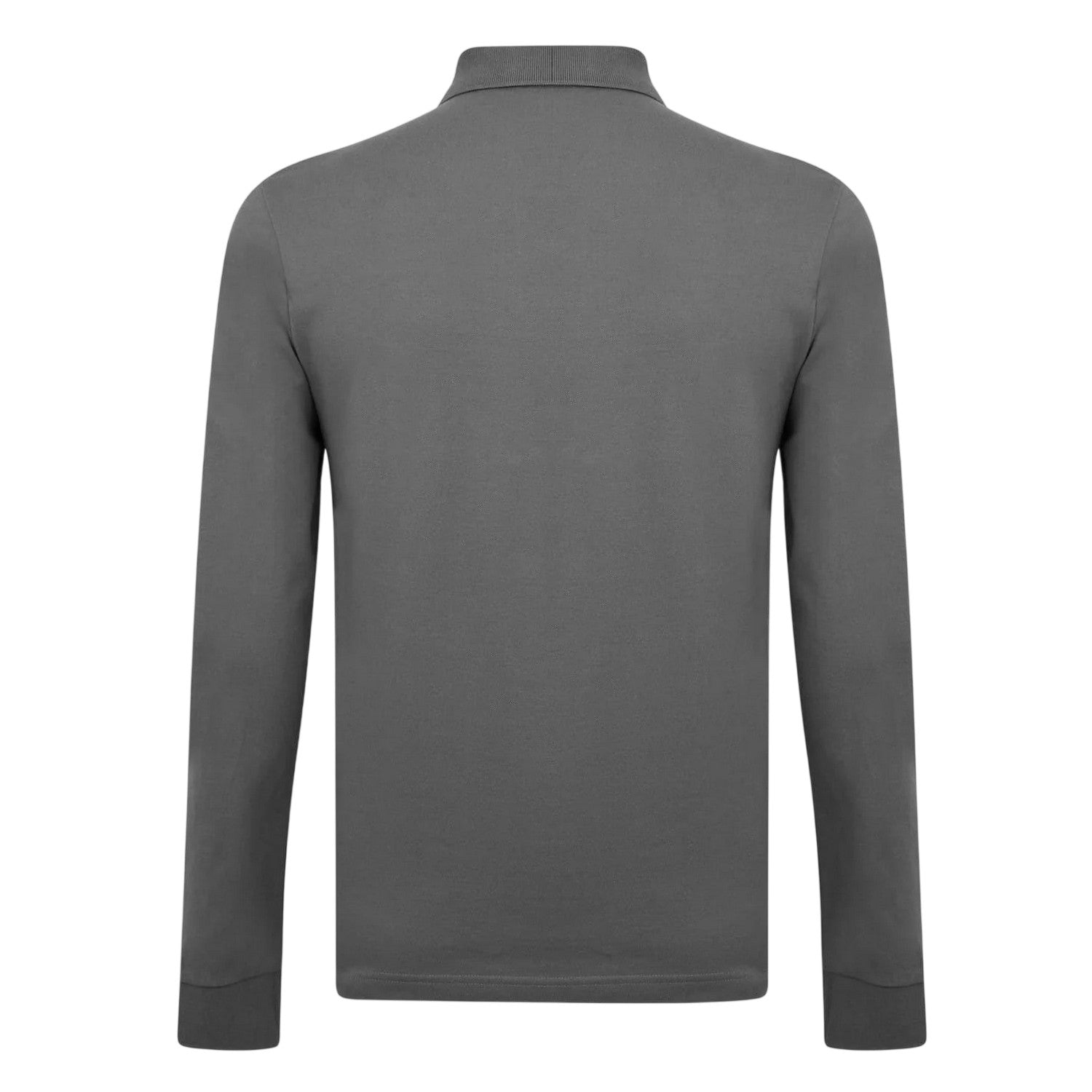 Charcoal - Back - Boss Mens Passerby Logo Long-Sleeved Polo Shirt