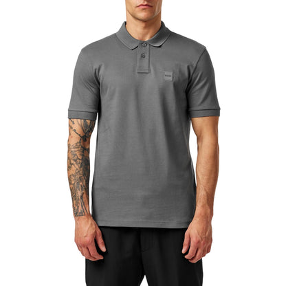 Charcoal - Side - Boss Mens Passenger Box Logo Polo Shirt