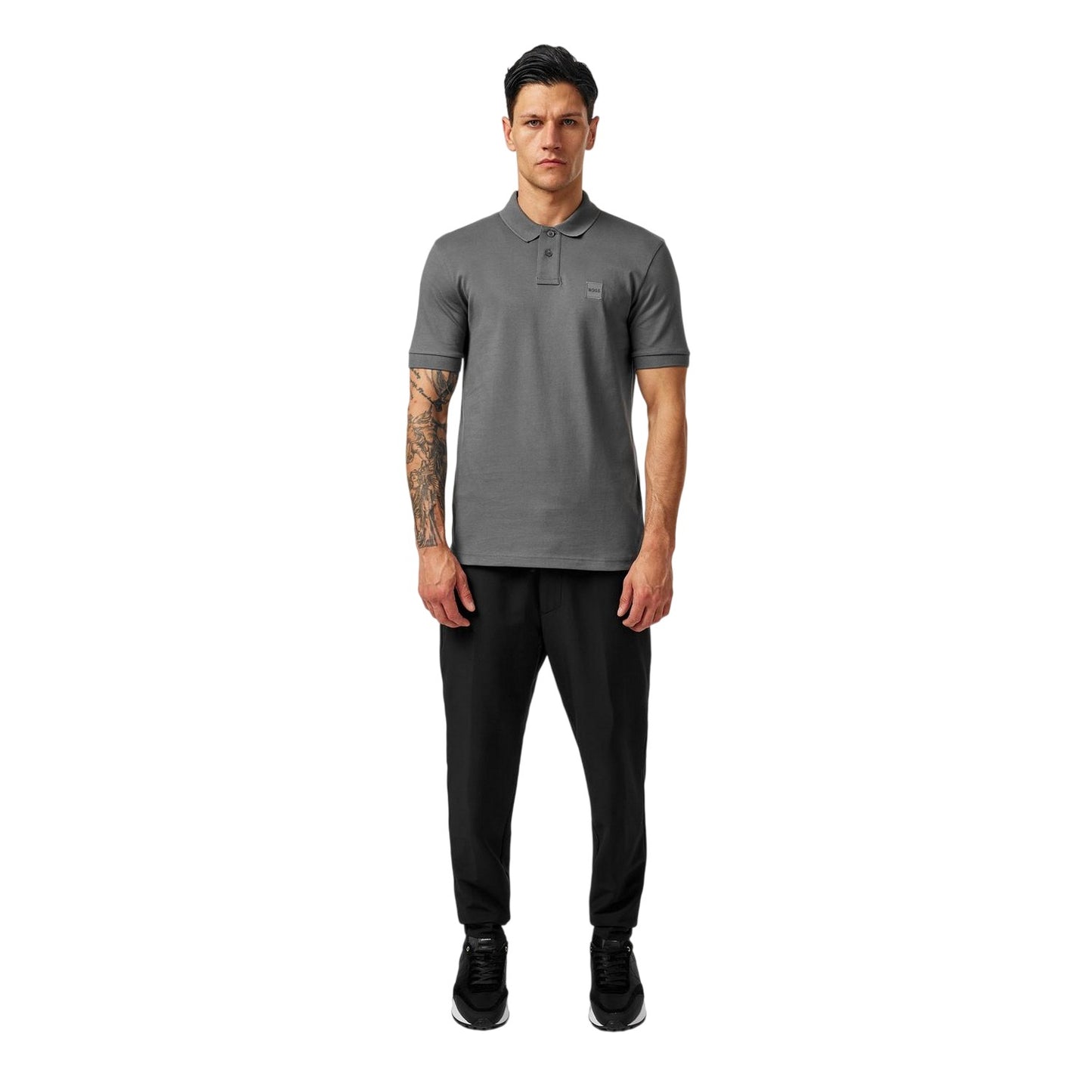 Charcoal - Lifestyle - Boss Mens Passenger Box Logo Polo Shirt