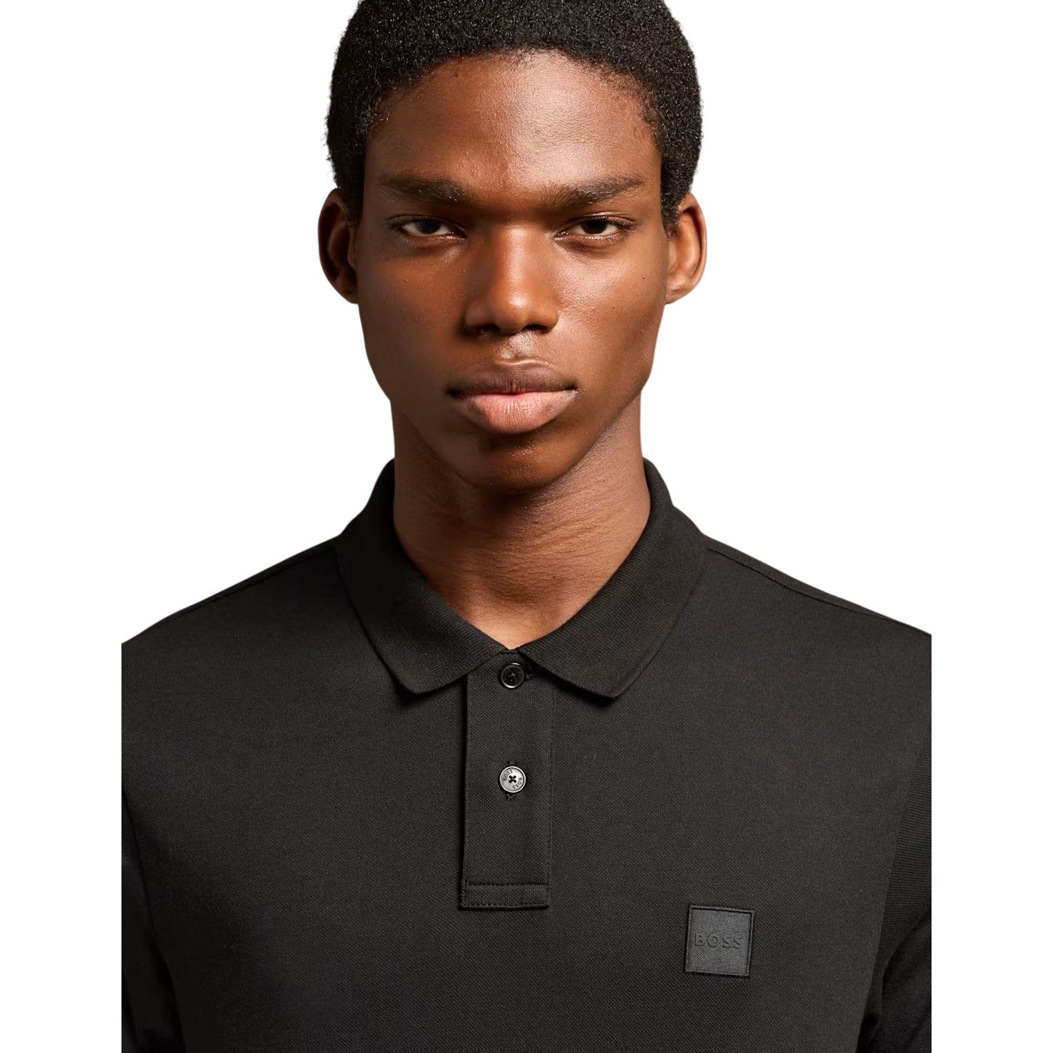 Black - Side - Boss Mens Passenger Box Logo Polo Shirt