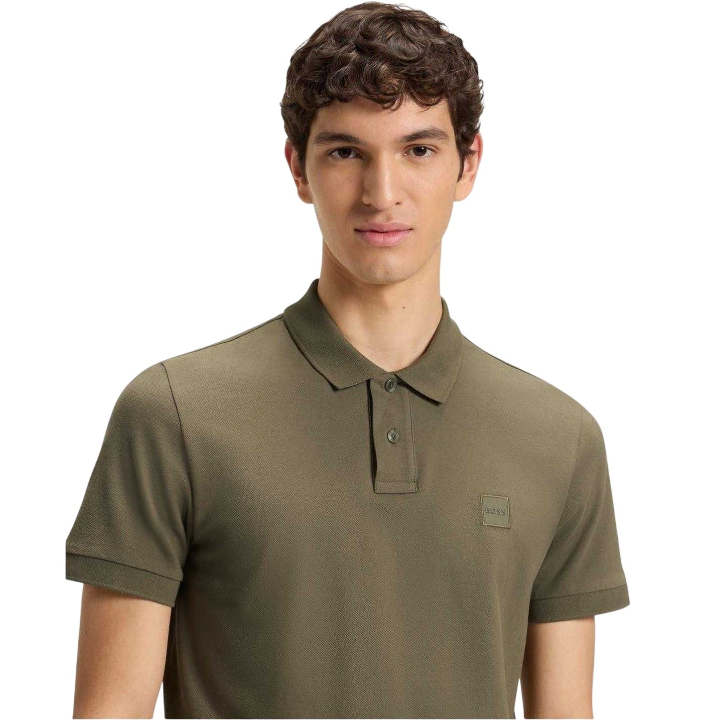 Green - Side - Boss Mens Passenger Box Logo Polo Shirt