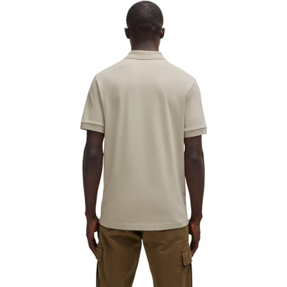 Light Beige - Back - Boss Mens Passenger Box Logo Polo Shirt