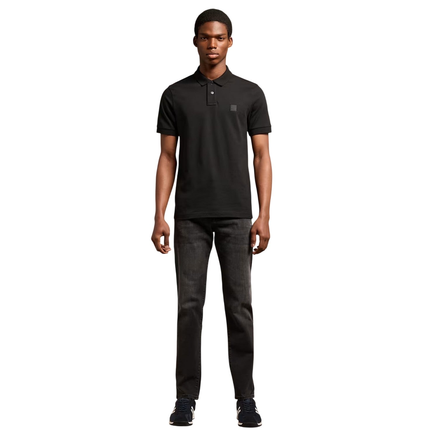 Black - Lifestyle - Boss Mens Passenger Box Logo Polo Shirt
