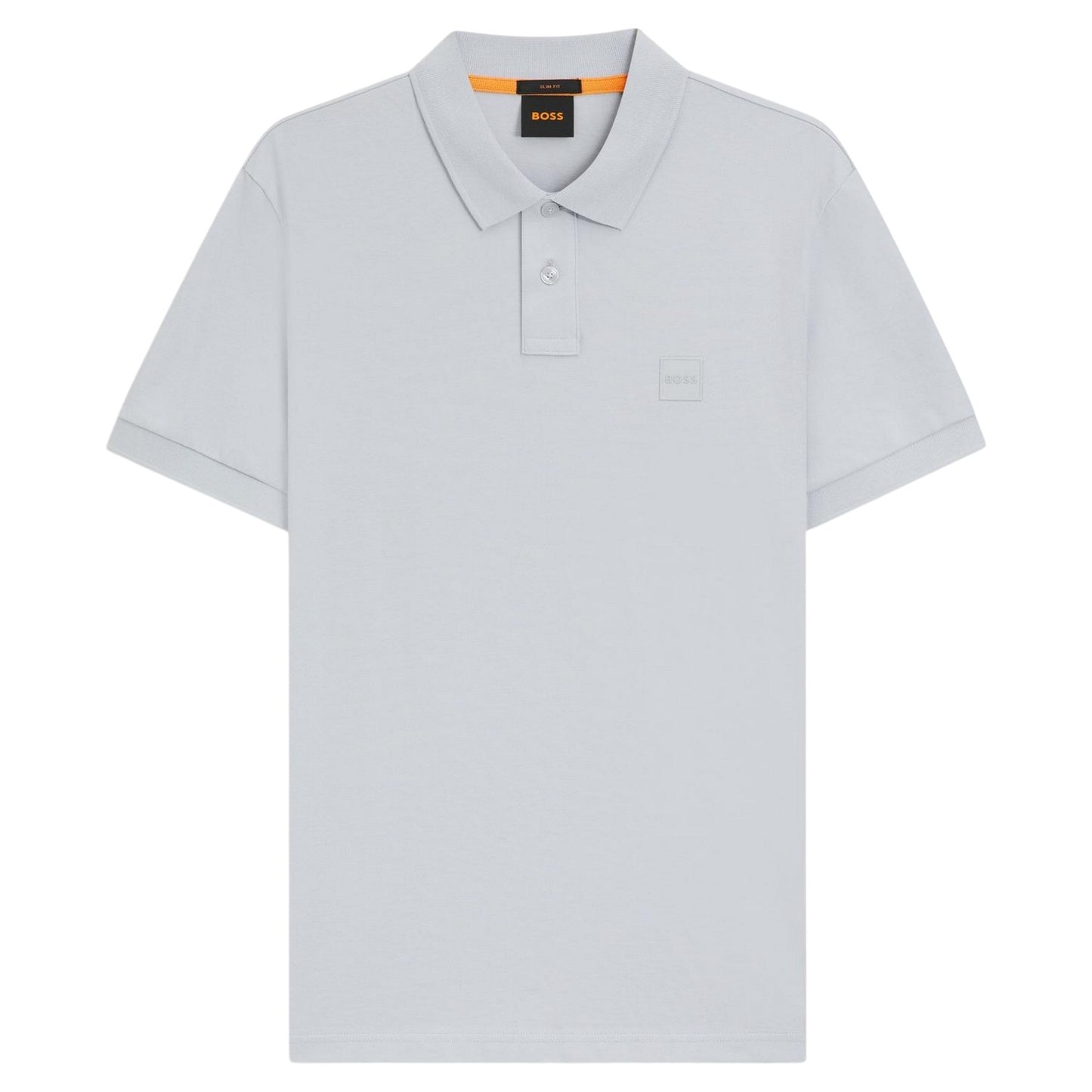 Light Grey - Front - Boss Mens Passenger Box Logo Polo Shirt