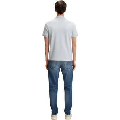 Light Grey - Back - Boss Mens Passenger Box Logo Polo Shirt