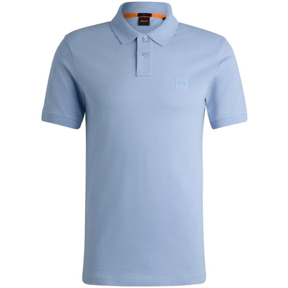 Blue - Front - Boss Mens Passenger Box Logo Polo Shirt