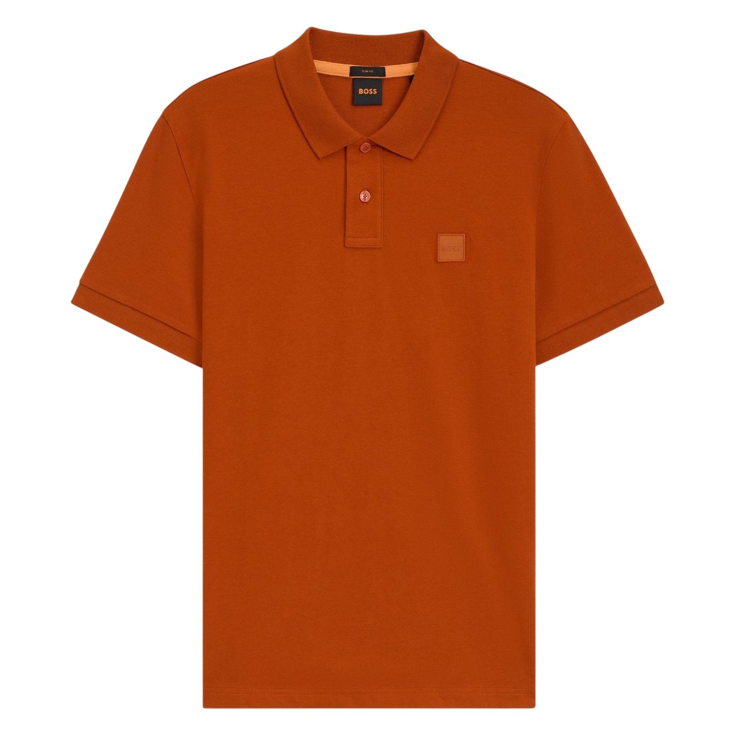 Orange - Front - Boss Mens Passenger Box Logo Polo Shirt
