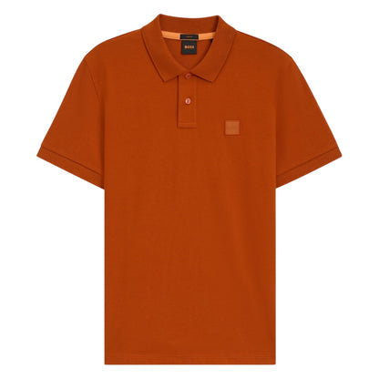 Orange - Front - Boss Mens Passenger Box Logo Polo Shirt