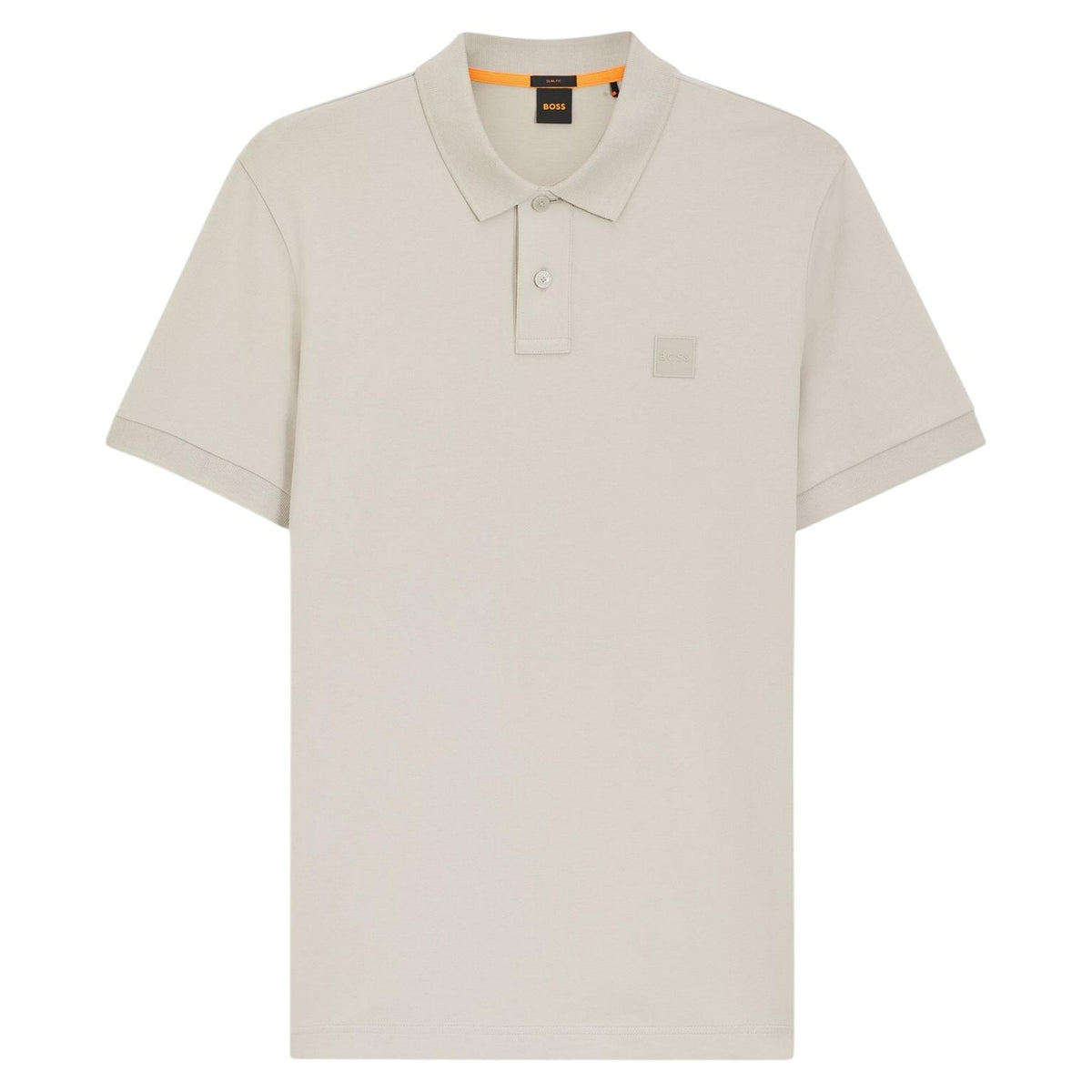Pastel Grey - Front - Boss Mens Passenger Box Logo Polo Shirt