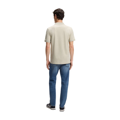Pastel Grey - Back - Boss Mens Passenger Box Logo Polo Shirt